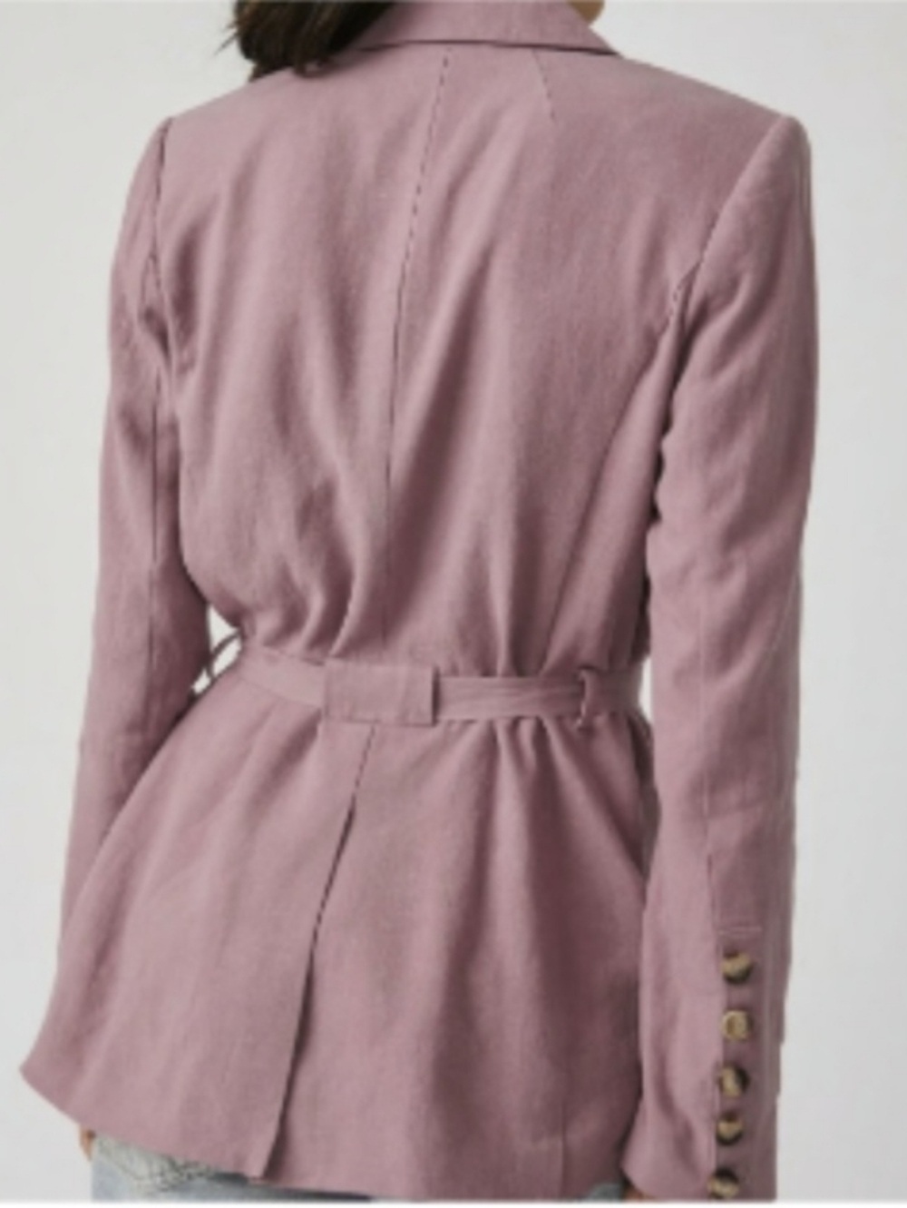 NWT Free People Olivia Double Breasted Oversized Linen Blend Blazer Purple Sz M - Picture 2 of 7